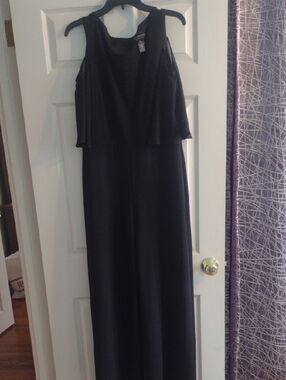 connected apparel Black Sheer Sleeves Jumpsuit